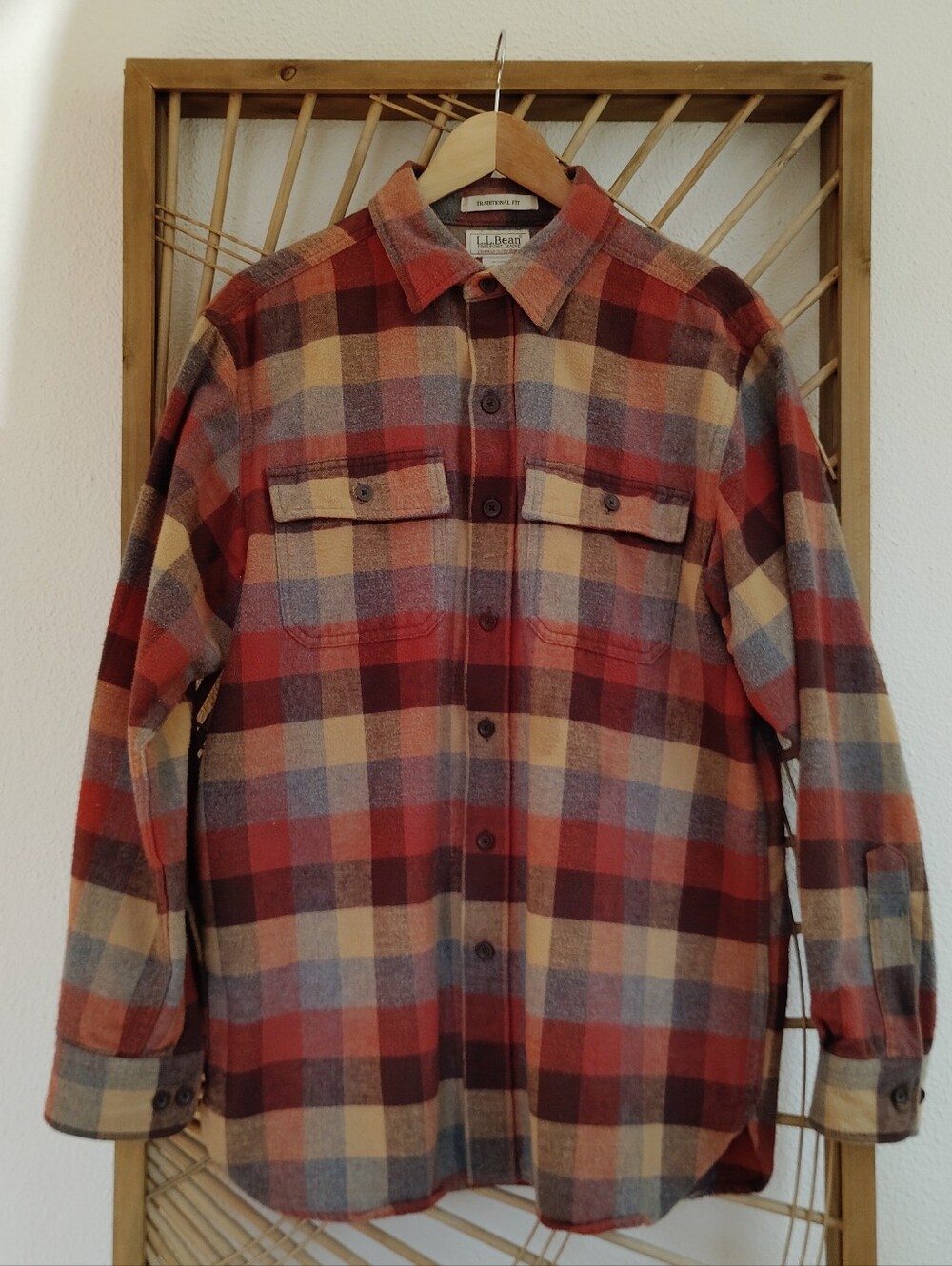Vintage L.L. Bean 100% Cotton Flannel Long Sleeve Shirt